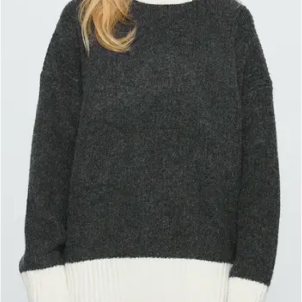 Princess Polly Dark Gray and White Sweater